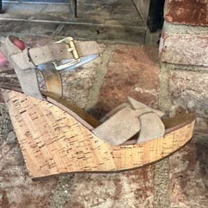 Michael Kors Beige Suede Platform Sandals